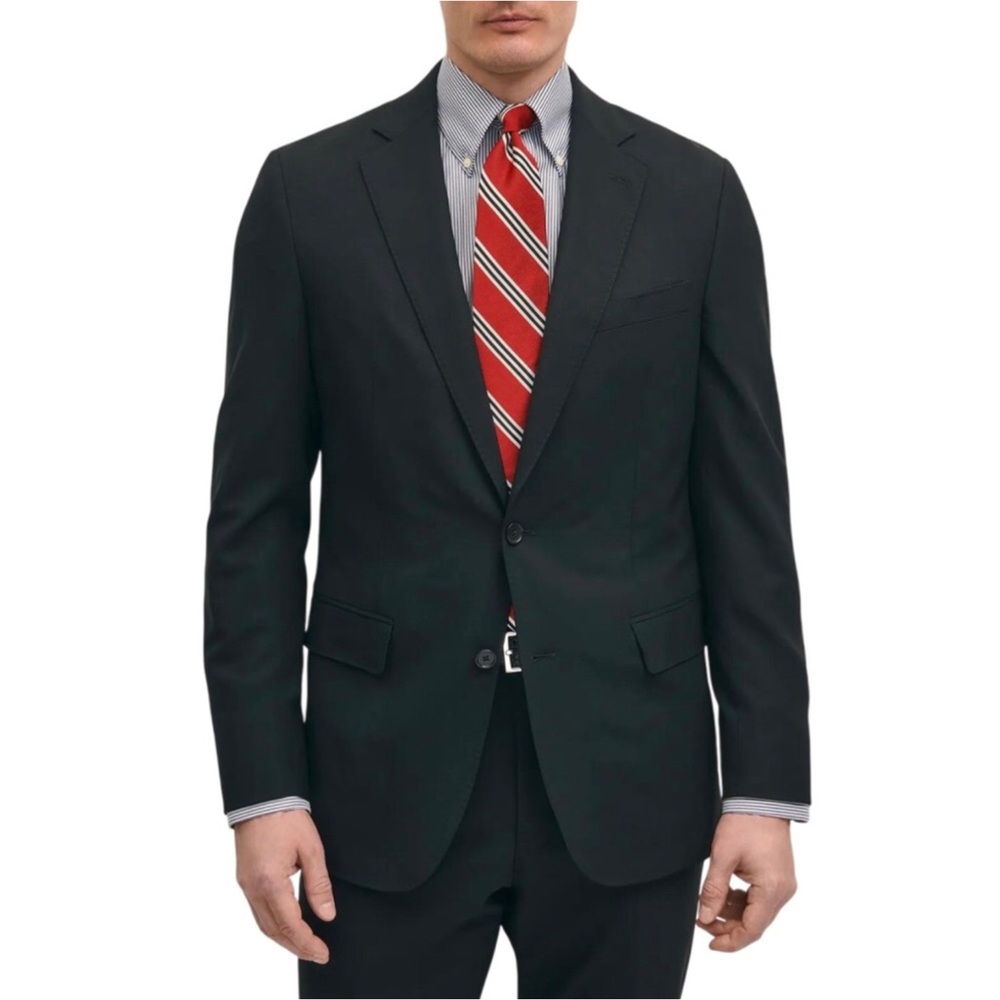 Brooks Brothers Men Blazer Size 40 Regular Black Explorer Classic Fit Wool Blend